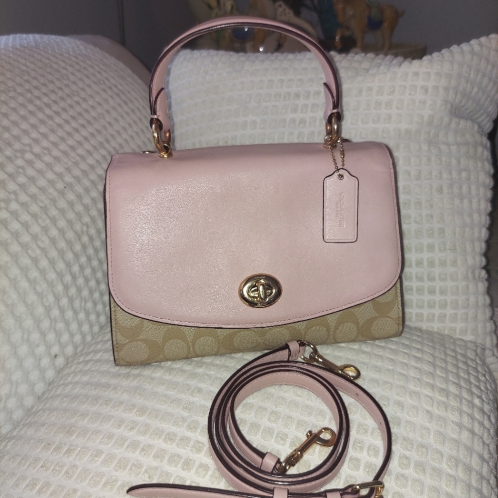 Coach Tilly Signature & Pink Satchel Crossbody - Picture 5 of 16
